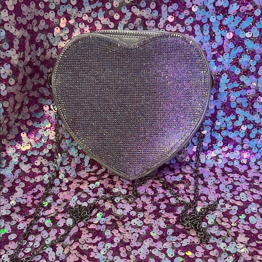 Heart-Shaped Silver Bag